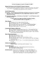 Lenten Schedule